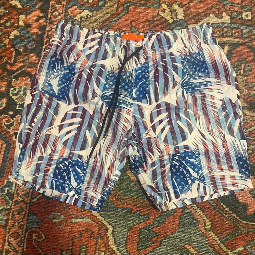 TALLIA Red and Blue Athletic Shorts